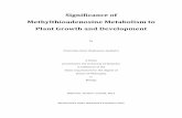 Significance of Methylthioadenosine Metabolism to Plant ...