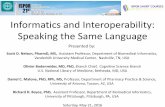Informatics and Interoperability: Speaking the Same Language