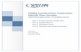Utility Construction Contractor QA/QC Plan Sample