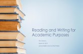 Reading and Writing for Academic Purposes