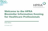 Welcome to the HPRA Biosimilar Information Evening for ...