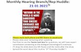 Monthly Hearing Branch/Rep Huddle: 21 01 2021