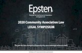 2020 Community Association Law LEGAL SYMPOSIUM
