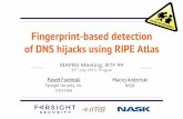 Fingerprint-based detection of DNS hijacks using RIPE Atlas