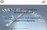 UNIT 2: INVESTMENT MANAGEMENT TOPIC 1 :Nature and ...