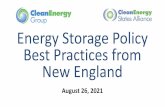 Energy Storage Policy Best Practices from New England