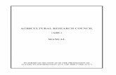 AGRICULTURAL RESEARCH COUNCIL (ARC) MANUAL