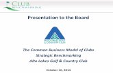 Presentation to the Board - Alto Lakes Golf