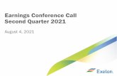 Earnings Conference Call Second Quarter 2021