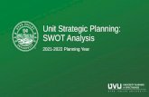 Unit Strategic Planning: SWOT Analysis