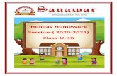 Holiday Homework Session-( 2020-2021) Class-U