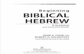 Beginning BIBLICAL HEBREW