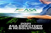 2021 ASA DIRECTORY & RESOLUTIONS