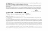 Letter regarding Recommended Offer