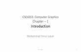 CSE4203: Computer Graphics Chapter 1 Introduction