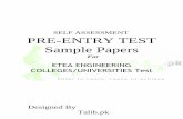 SELF ASSESSMENT PRE-ENTRY TEST Sample Papers