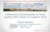 Influence of processing on food quality with focus on organic