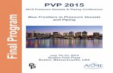 2015 Pressure Vessels & Piping Conference New Frontiers in ...