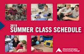2019 SUMMER CLASS SCHEDULE