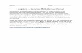 Algebra I - Summer Math Review Packet