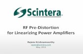 RF Pre-Distortion for Linearizing Power Amplifiers