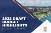 2022 Draft Budget Highlights
