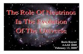 The Role Of Neutrinos In The Evolution Of The Universe