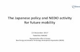 The Japanese policy and NEDO activity for future mobility