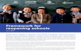 Framework for reopening schools