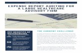 expense report auditing for a large healthcare advisory firm