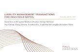 LIABILITY MANAGEMENT TRANSACTIONS for high-Yield Notes