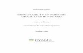 EMPLOYABILITY OF FOREIGN GRADUATES IN FINLAND