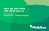 Medico-legal Risk in Practice ACSEP Scientific Conference