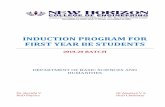 INDUCTION PROGRAM FOR FIRST YEAR BE STUDENTS