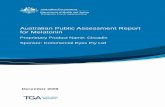 Australian Public Assessment Report for Melatonin