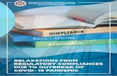 RELAXATIONS FROM REGULATORY COMPLIANCES COVID- 19 …
