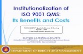 1 Institutionalization of ISO 9001 QMS: Its Benefits and Costs
