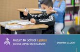 Return to School Update SCHOOL BOARD WORK SESSION