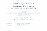 SALE OF LAND for UNPAID RATES Information Booklet