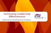 Achieving Leadership Effectiveness