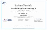 Certificate of Registration Armada Rubber Manufacturing Co.