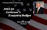 2003-04 Governor’s Executive Budget