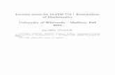 Lecture notes for MATH 770 : Foundations of Mathematics ...