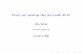 Money and Spending Multipliers with HA-IO