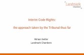 Interim Code Rights: the approach taken by the Tribunal ...