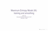 Maximum Entropy Model (III): training and smoothing