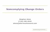 Noncomplying Change Orders - Sherman & Howard