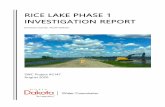 RICE LAKE PHASE 1 INVESTIGATION REPORT