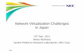 Network Virtualization Challenges in Japan