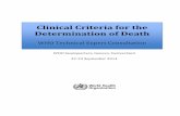 Clinical Criteria for the Determination of Death- WORKING ...